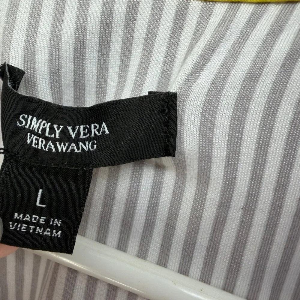 Simply Vera‎ Wang Pajama Set Women Large Purple Grey Striped Colorblock Lounge